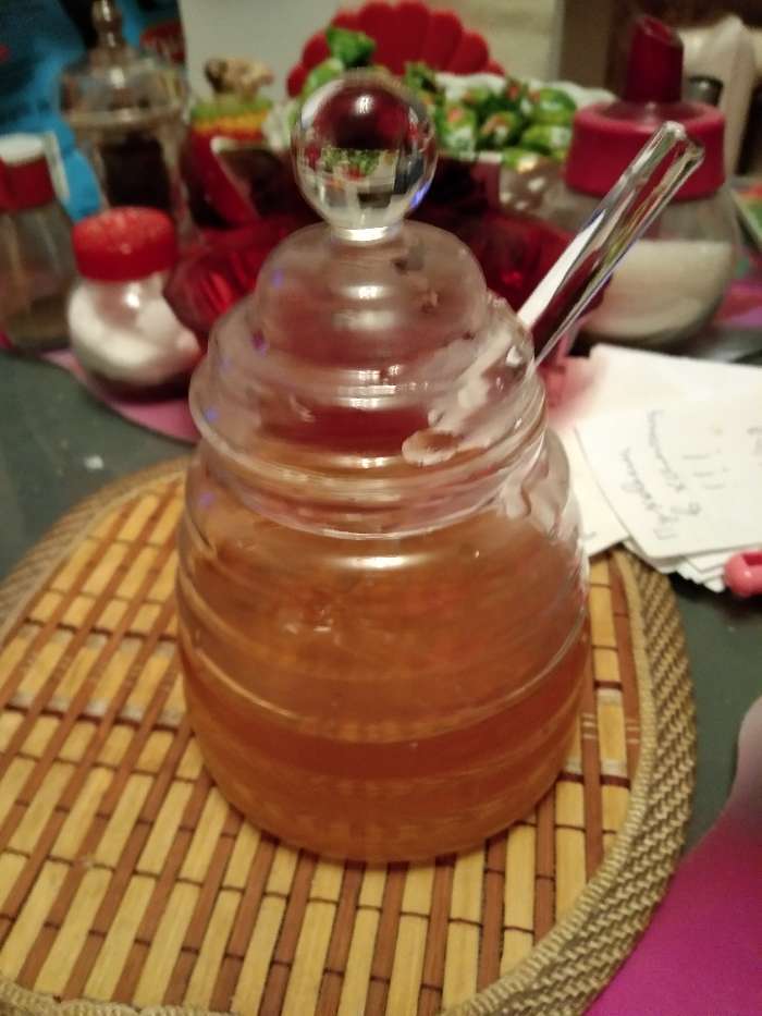 Фотография покупателя товара Баночка стеклянная для мёда и варенья Magistro «Винни», 300 мл, 8×14 см - Фото 1