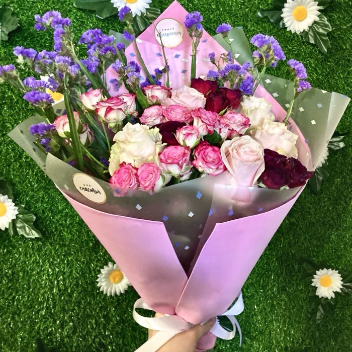 Фотография покупателя товара Наклейка для цветов «Самой чудесной», 16 × 9 см