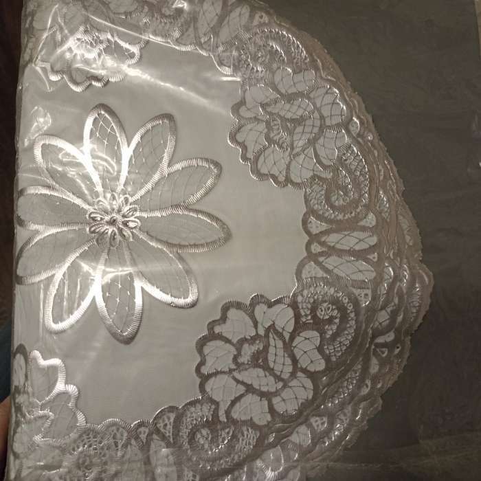 Фотография покупателя товара Набор салфеток ажурных Доляна «Цветы», d=30 см, 4 шт, ПВХ, цвет серебряный