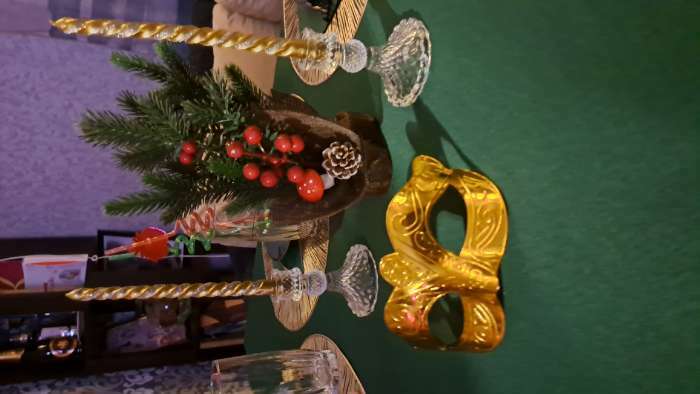 Фотография покупателя товара Новогодняя композиция «Веточка с ягодками» 15 × 15 × 29 см