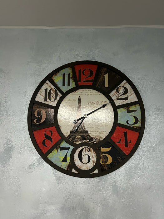Фотография покупателя товара Часы настенные, серия: Лофт, "Эйфелева башня", плавный ход, d=60 см - Фото 1