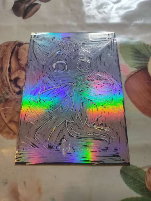 Фотография покупателя товара Гравюра-открытка «Дракоша в бантике», с металлическим эффектом радуга