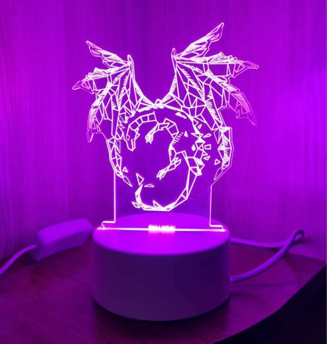 Фотография покупателя товара Светильник "Дракон" LED RGB от сети 14,2х9,5х16 см RISALUX - Фото 2