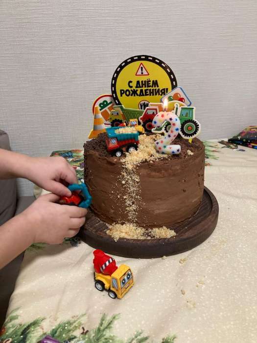 Фотография покупателя товара Украшение для торта «С днём рождения. Машинки» - Фото 1