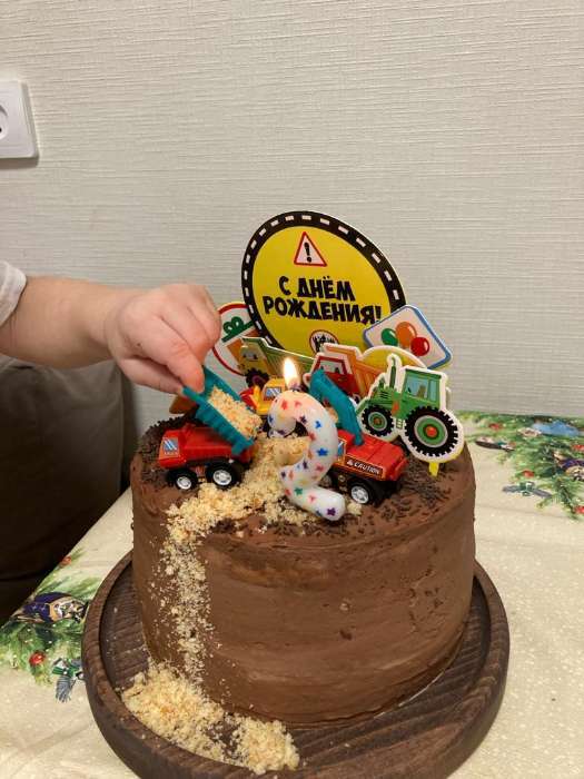 Фотография покупателя товара Украшение для торта «С днём рождения. Машинки» - Фото 3
