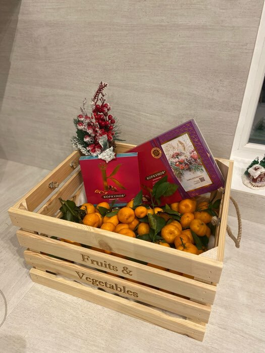 Фотография покупателя товара Ящик для овощей и фруктов, 40 × 33 × 23 см, деревянный - Фото 1
