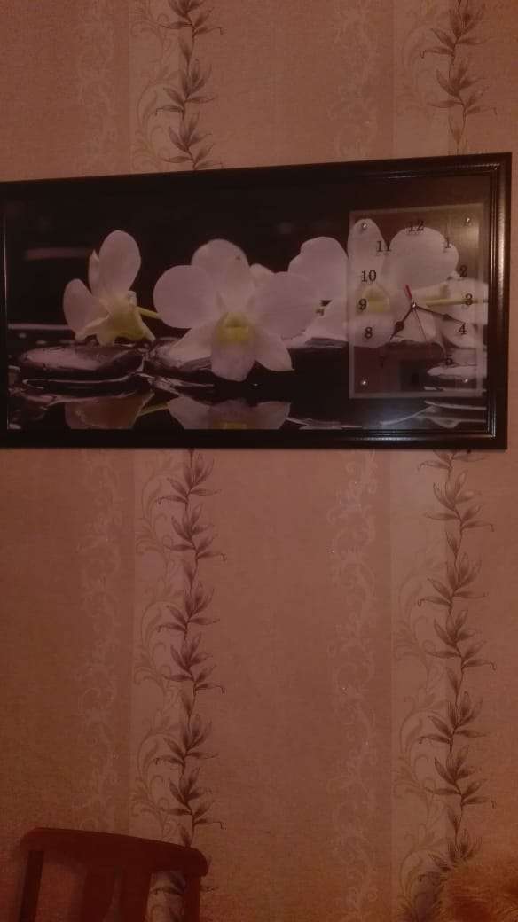 Фотография покупателя товара Часы-картина настенные, интерьерные "Белые орхидеи", 50 х 100 см, на холсте, бесшумные - Фото 1