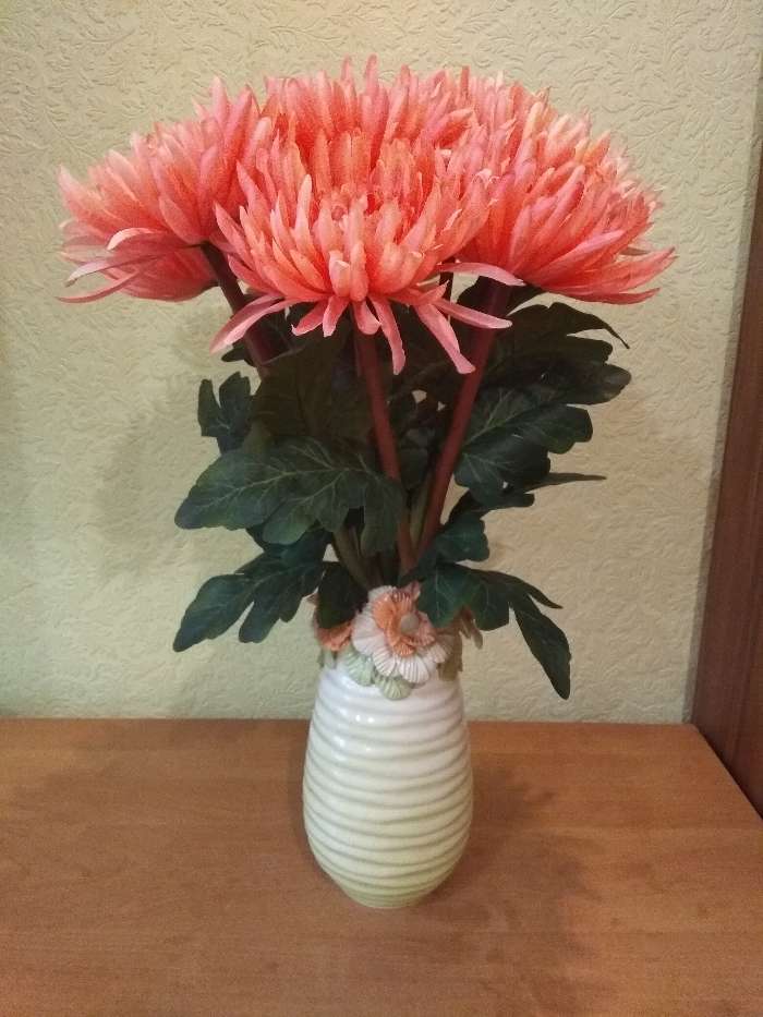 Фотография покупателя товара Цветы искусственные "Астра пионовидная" 17х63 см, оранжевый - Фото 5