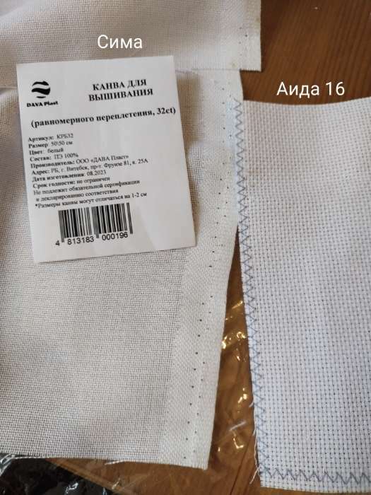 Фотография покупателя товара Канва для вышивания, равномерного переплетения, 50 × 50 см, цвет белый - Фото 3