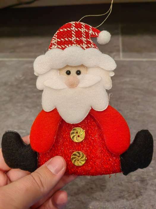 Фотография покупателя товара Мягкая подвеска "Дед Мороз сидящий" 11,5х13,5 см, бело-красный - Фото 1
