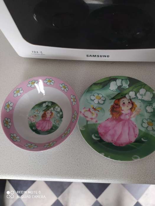 Фотография покупателя товара Набор детской посуды Доляна «Дуняша», 3 предмета: кружка 230 мл, миска 400 мл, тарелка 18 см