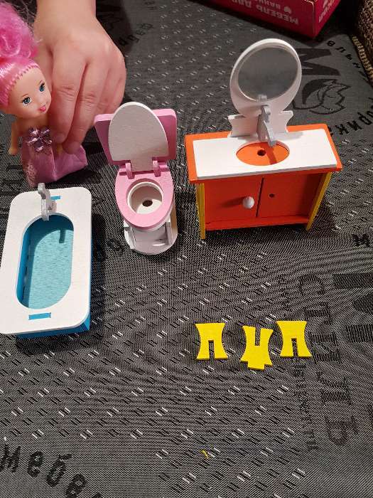 Фотография покупателя товара Мебель для кукол «Ванная комната» + куколка в подарок - Фото 1