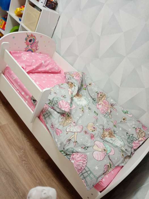 Фотография покупателя товара Кровать детская с фотопечатью «Радужные единорожки», 800×1600 мм, без ящика, цвет белый - Фото 1