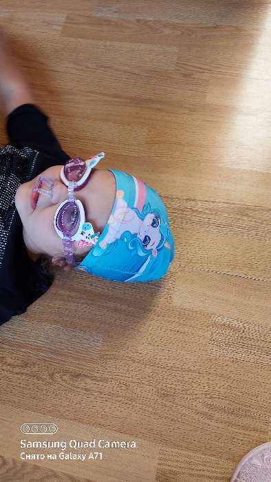 Фотография покупателя товара Шапочка для плавания детская ONLYTOP «Единорожка», тканевая, обхват 46-52 см