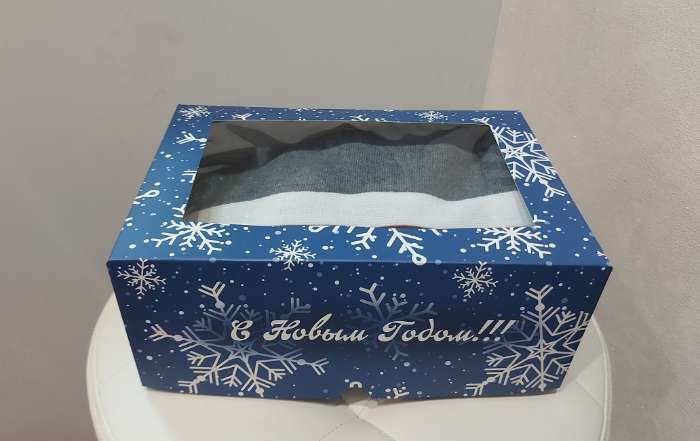 Фотография покупателя товара Упаковка на 6 капкейков с окном "Снежинки", 25 х 17 х 10 см