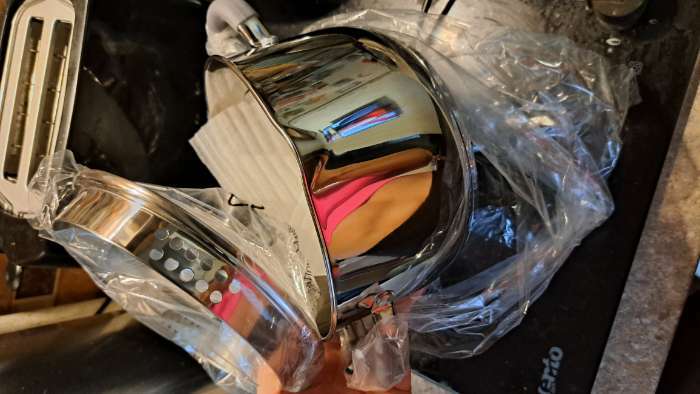 Фотография покупателя товара Кастрюля из нержавеющей стали Magistro Tefida, 2,5 л, крышка-дуршлаг, носик для слива, капсульное дно, силиконовые ручки, стеклянная крышка