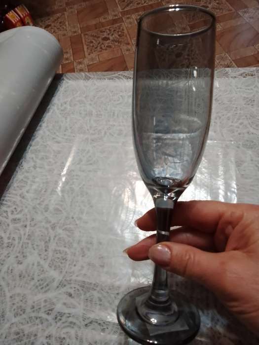 Фотография покупателя товара Бокал стеклянный для шампанского «Кьянти», 170 мл, цвет серый