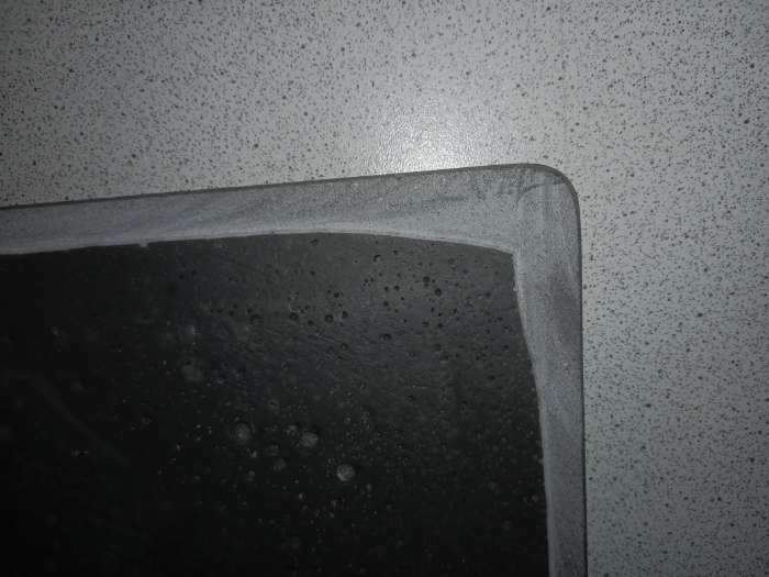 Фотография покупателя товара Мойка для кухни из камня ZEIN 150/Q8, 575 х 470 мм, прямоугольная, перелив, цвет темно-серый - Фото 1