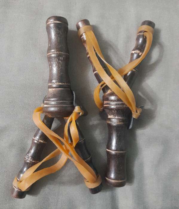 Фотография покупателя товара Рогатка "Бамбук", двойной резиновый жгут, деревянная, 19х11 см, - Фото 3