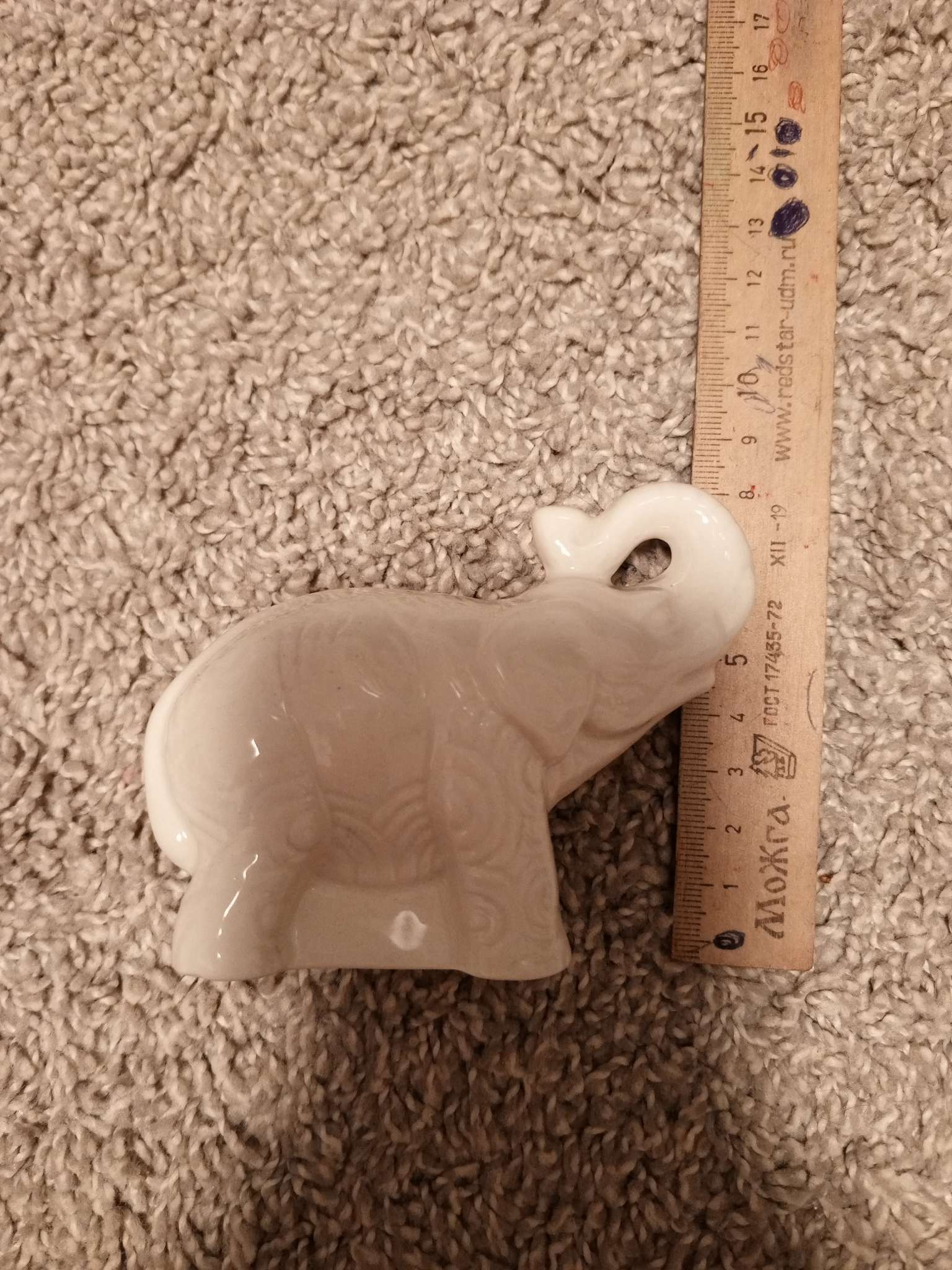 Фотография покупателя товара Статуэтка фарфоровая "Индийский слон.Белый", 10х4х8 см - Фото 6