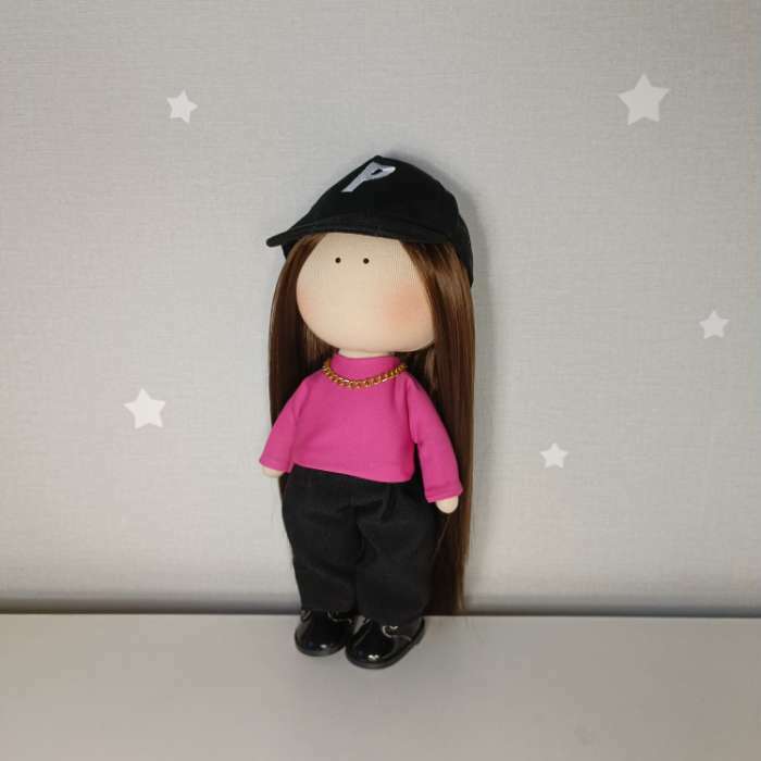 Фотография покупателя товара Кепка для кукол, цвет чёрный - Фото 1