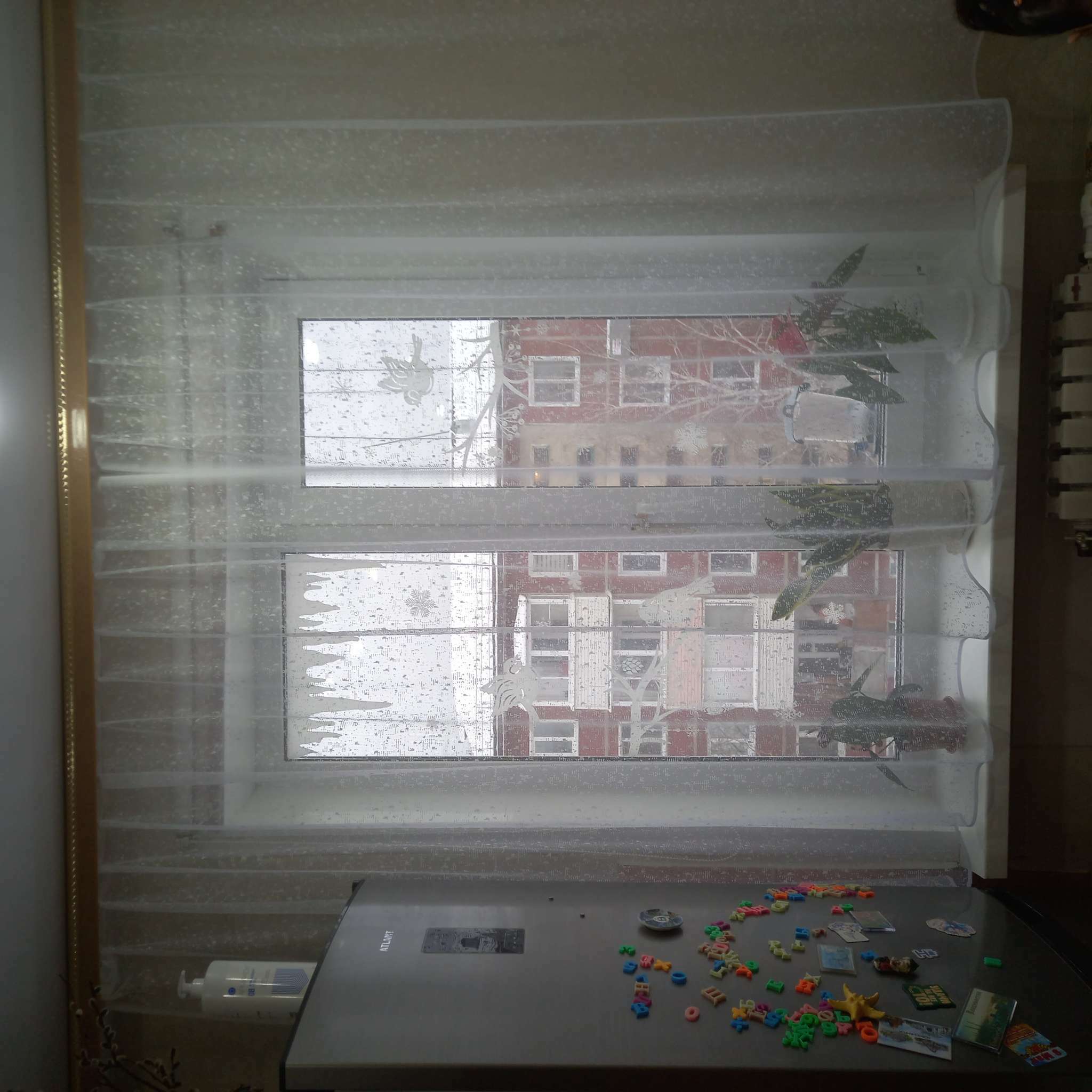Фотография покупателя товара Тюль на кухню без шторной ленты 165х170 см, цвет белый, 100% полиэстер - Фото 1