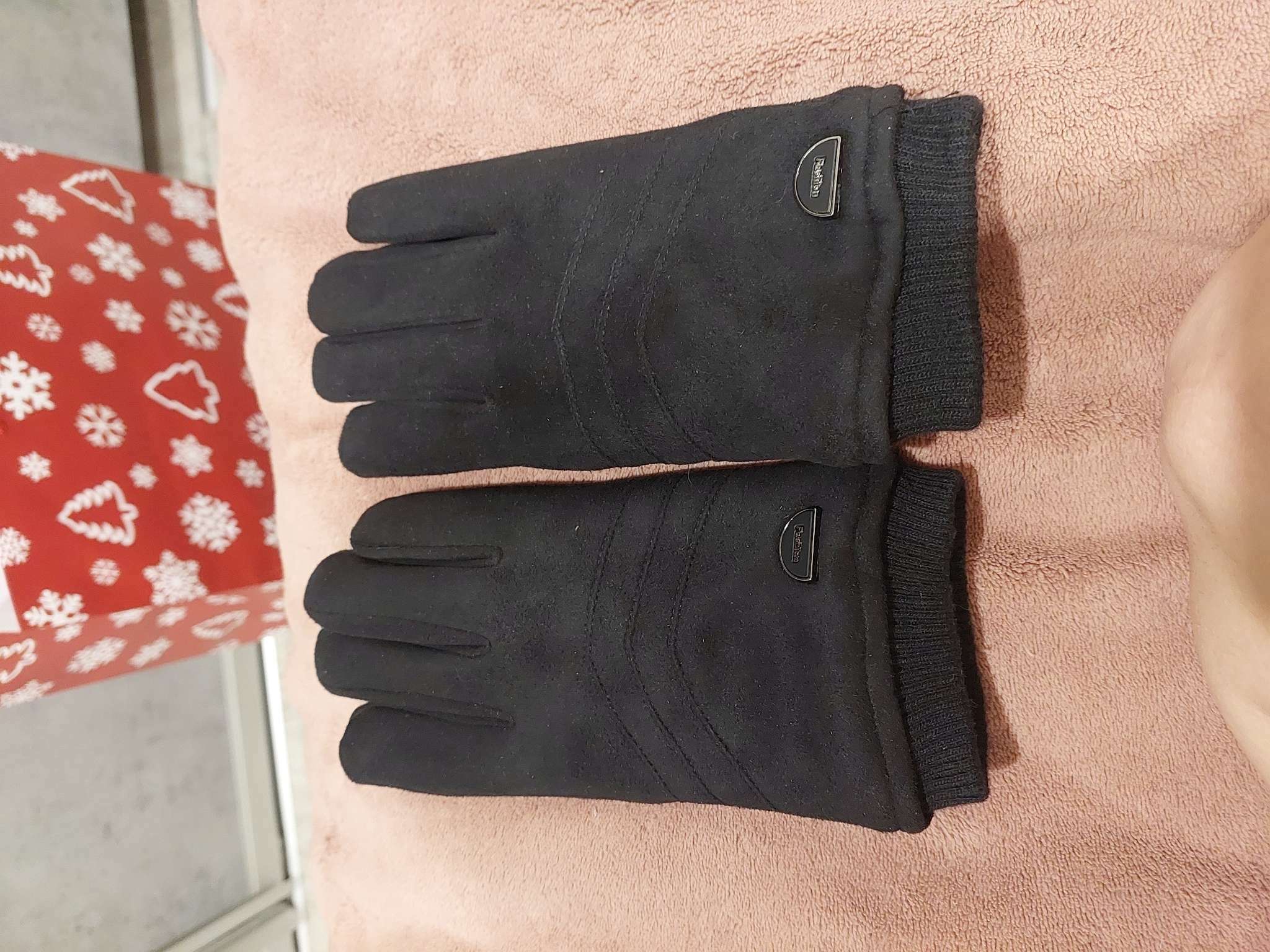 Фотография покупателя товара Перчатки мужские, безразмерные, с утеплителем, цвет чёрный