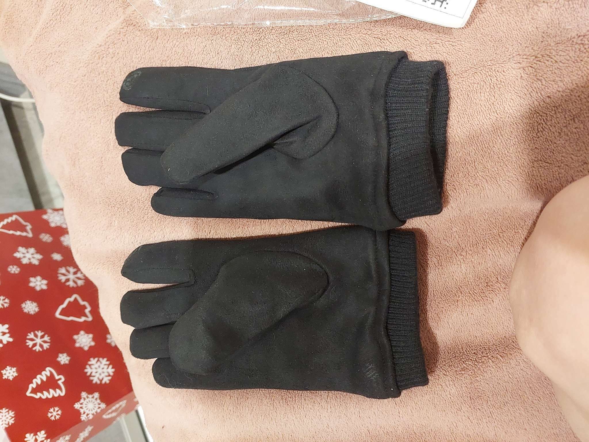 Фотография покупателя товара Перчатки мужские, безразмерные, с утеплителем, цвет чёрный