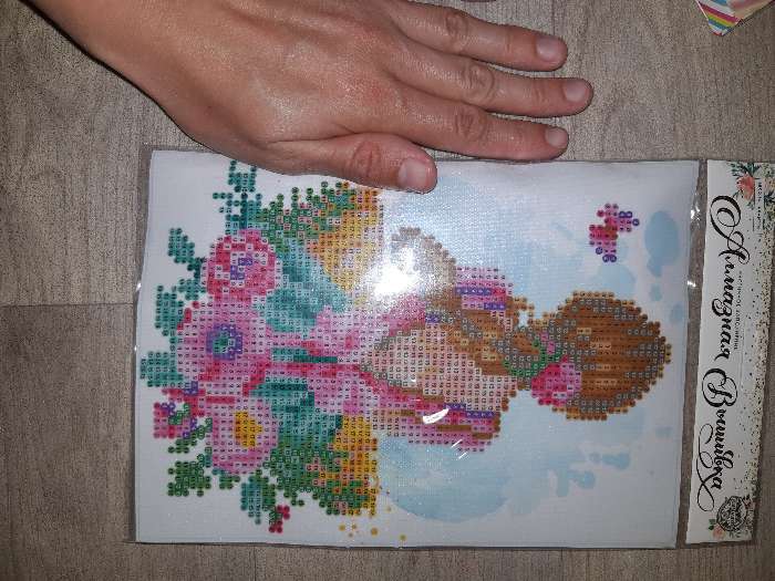 Фотография покупателя товара Алмазная мозаика с частичным заполнением на холсте «Девушка», 15 х 21 см