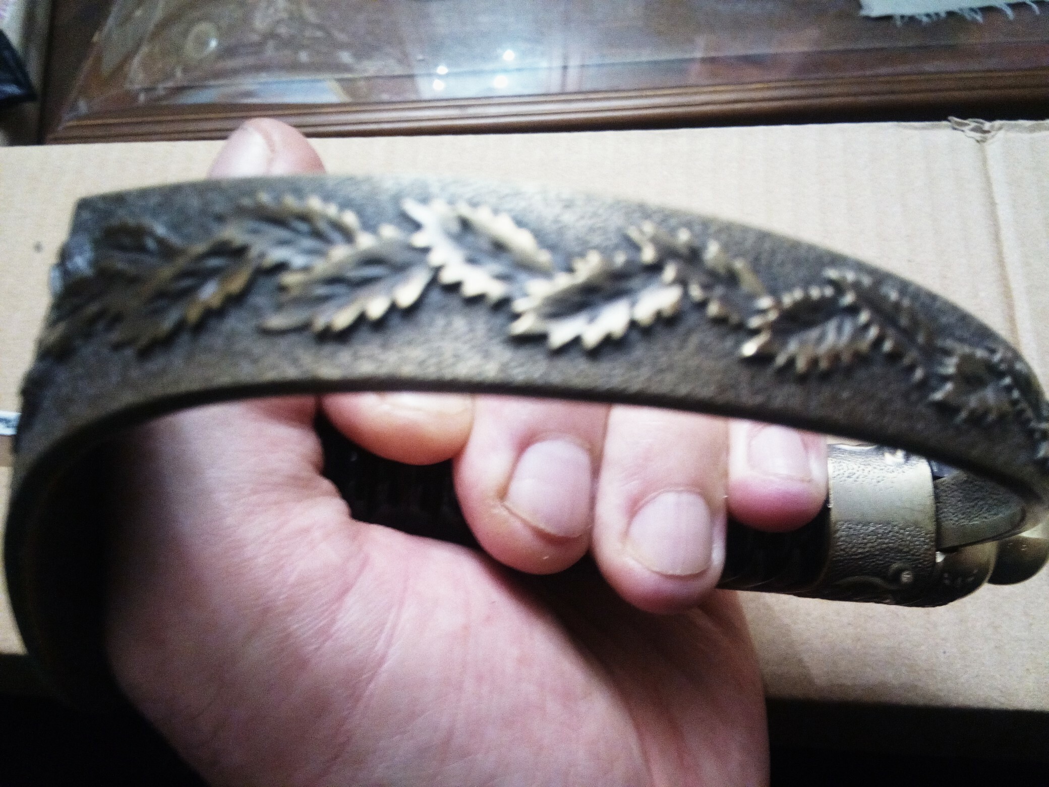 Фотография покупателя товара Сувенирная сабля, ножны черные с бронзой, клинок 77 см - Фото 6