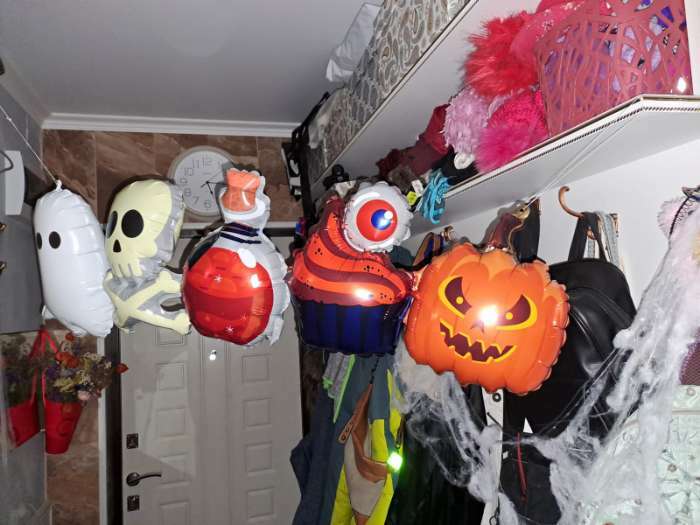 Фотография покупателя товара Гирлянда из фольгированных шаров 38" «Хеллоуин», 80 см - Фото 1