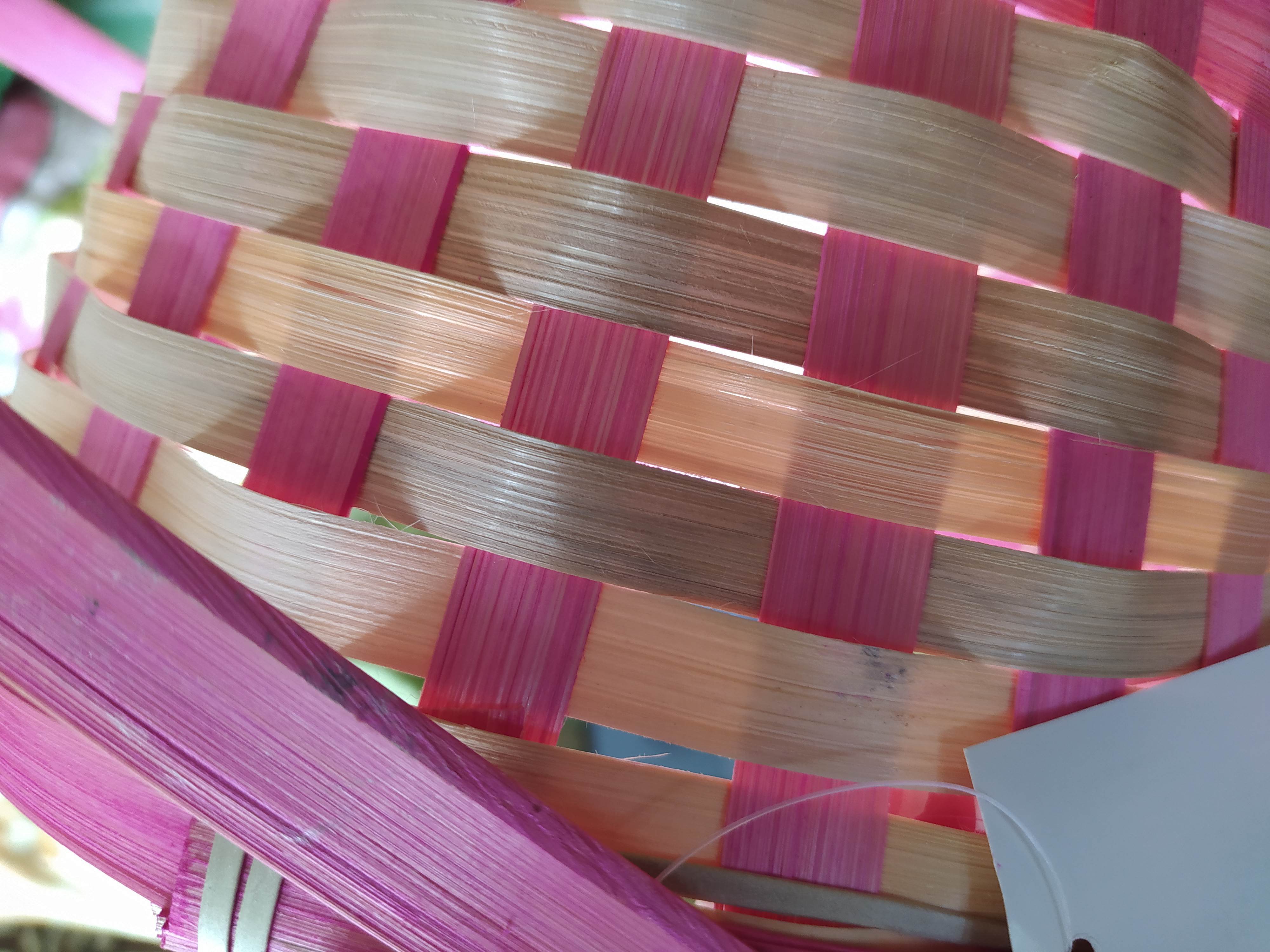 Фотография покупателя товара Корзина плетеная, бамбук, 21х21х10/24 см, розовая - Фото 8