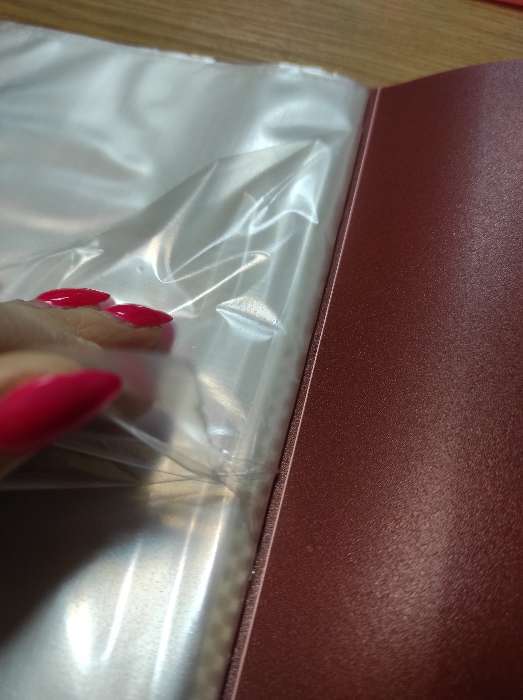 Фотография покупателя товара Папка с 20 вкладышами А5, 500 мкм, Calligrata, 9 мм, карман на корешке, красная