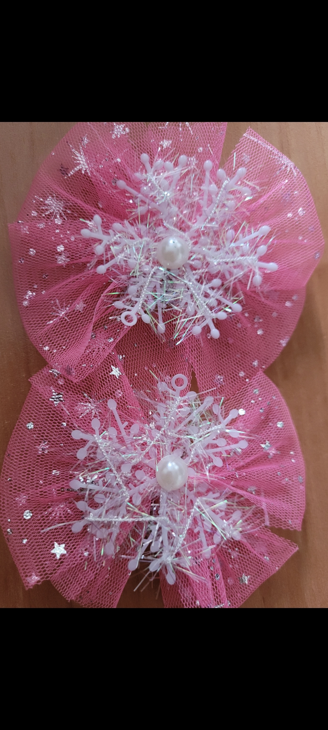 Фотография покупателя товара Карнавальный зажим «Снежинка», цвет розовый - Фото 1