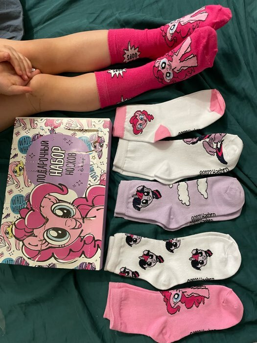 Фотография покупателя товара Подарочный набор носков адвент, 6 пар "Искорка и Пинки Пай", My little Pony, 14-16 см - Фото 2