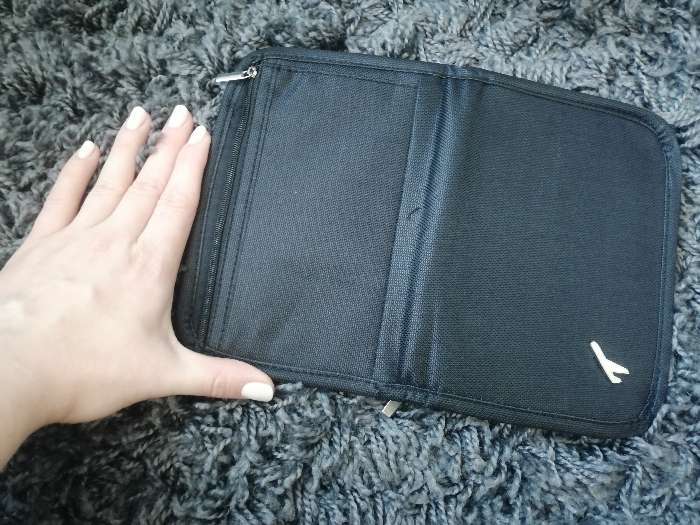 Фотография покупателя товара Кошелёк туристический, органайзер, отдел с карманами на молнии, цвет серый - Фото 2