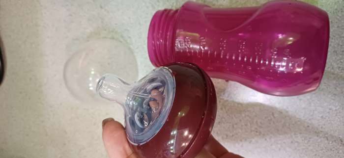 Фотография покупателя товара Бутылочка для кормления, Natural, 260 мл., +6мес., широкое горло 50 мм, цвет розовый