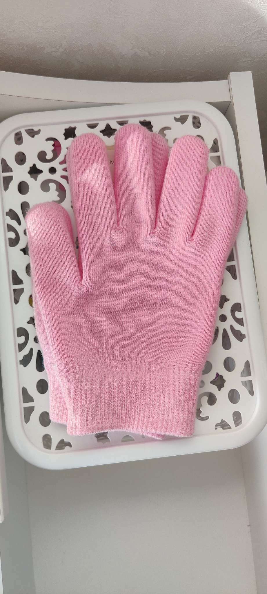 Фотография покупателя товара Перчатки гелевые, увлажняющие, one size, цвет розовый - Фото 1