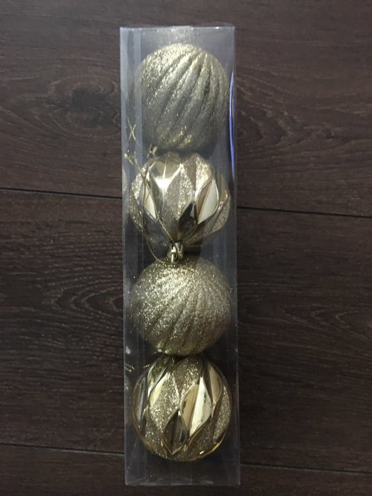 Фотография покупателя товара Набор шаров пластик d-7 см, 4 шт "Теодора" золото - Фото 17