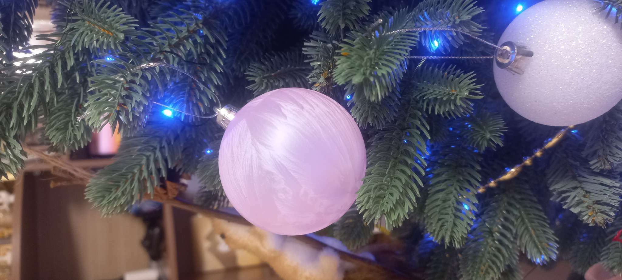 Фотография покупателя товара Набор шаров пластик d-6 см, 4 шт "Глэдис туман" бело-розовый - Фото 2