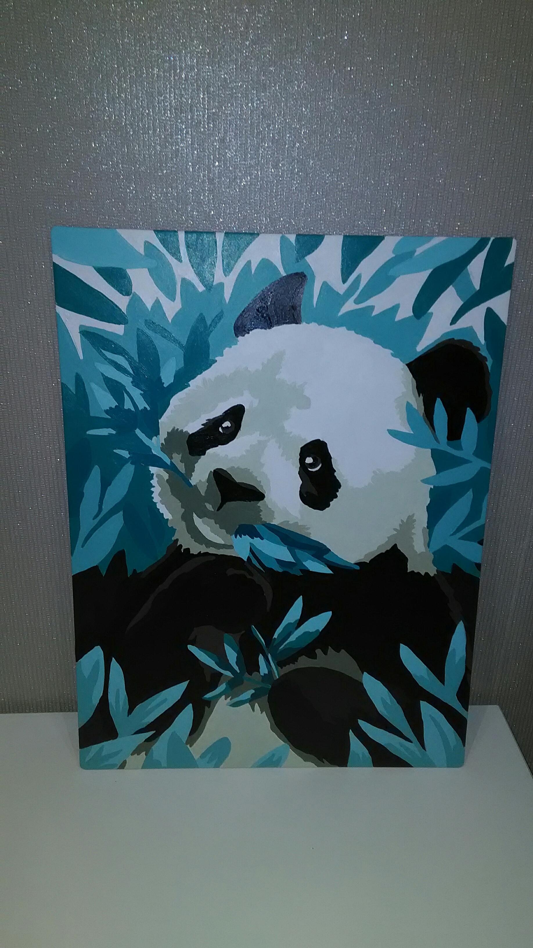 Фотография покупателя товара Картина по номерам с дополнительными элементами «Панда в листьях», 30х40 см - Фото 1