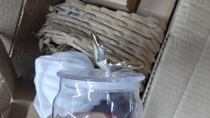 Фотография покупателя товара УЦЕНКА Банка стеклянная для сыпучих продуктов «Бабочка», 500 мл, 12,5×9 см - Фото 6