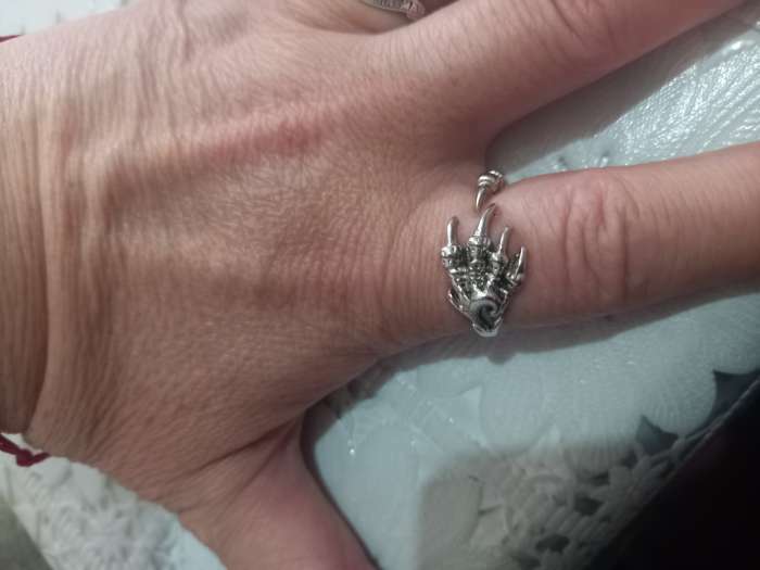 Фотография покупателя товара Кольцо «Перстень» когти, цвет чернёное серебро, безразмерное - Фото 1