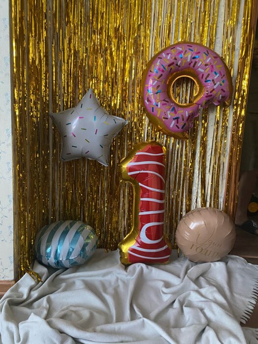 Фотография покупателя товара Букет из шаров «1 год, пончик», фольга, набор из 5 шт. - Фото 1