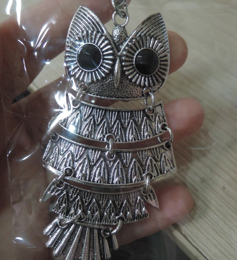Фотография покупателя товара Гарнитур ассорти: серьги, кулон «Сова», цвет чернёное серебро, 60 см - Фото 2
