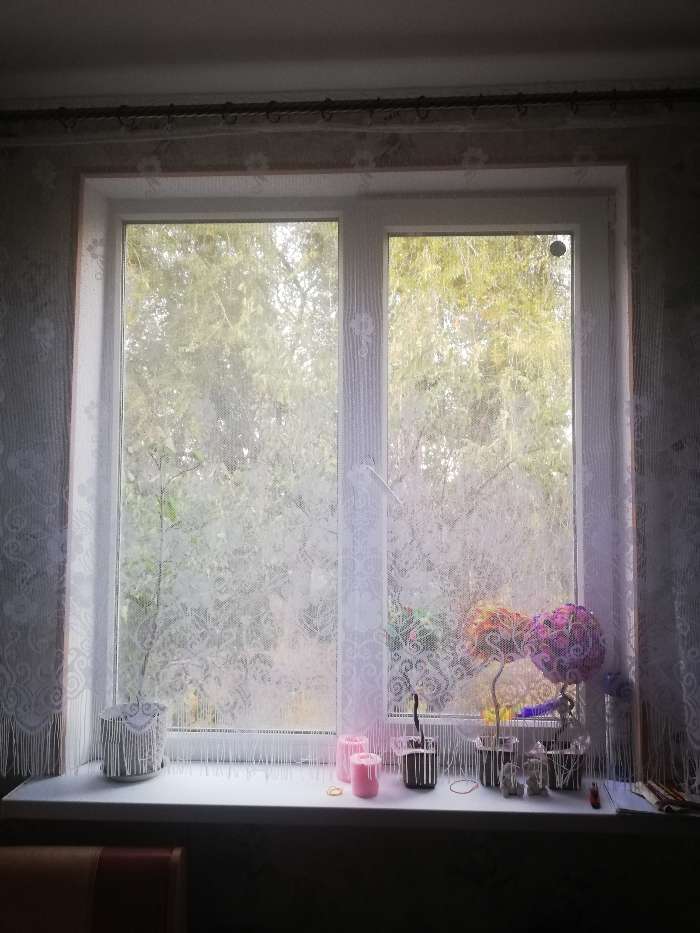 Фотография покупателя товара Тюль на кухню без шторной ленты, размер 170х140 см, цвет белый, 100% полиэстер - Фото 1