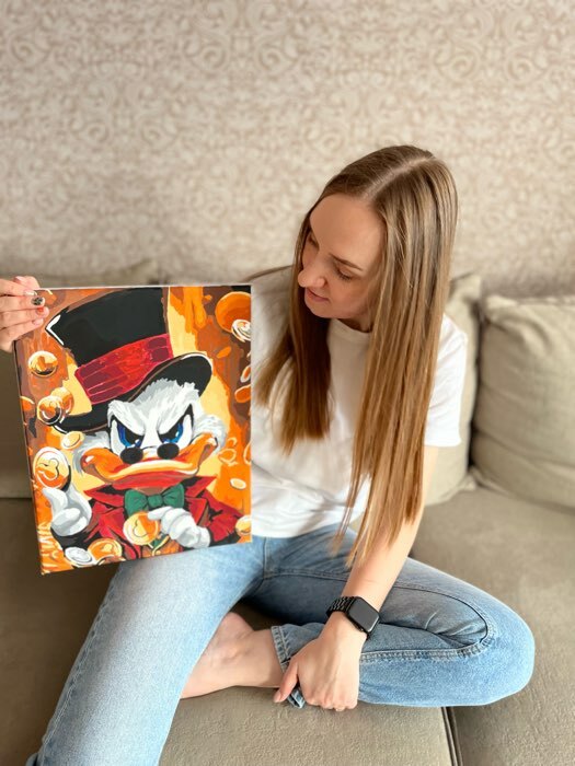 Фотография покупателя товара Картина по номерам на подрамнике «Скрудж» 30×40 см, Микки Маус - Фото 2