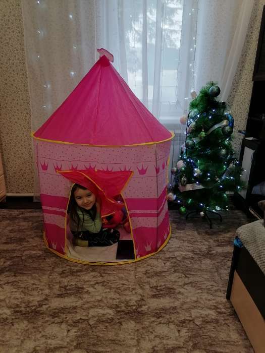 Фотография покупателя товара Палатка детская игровая «Шатёр», розового цвета - Фото 2