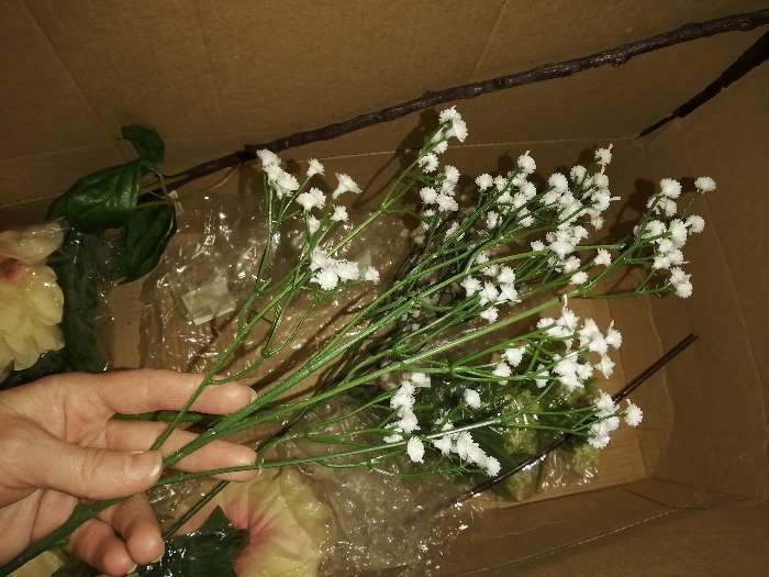 Фотография покупателя товара Цветы искусственные "Ветка гипсофилы" 1х53 см, белый - Фото 4