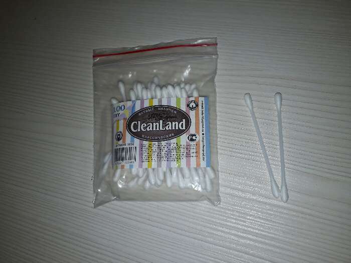 Фотография покупателя товара Ватные палочки CleanLand, 100 шт. - Фото 5
